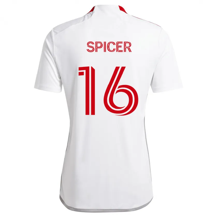 Danxen Heren Tyrese Spicer #16 Wit Rood Uitshirt Uittenue 2024/25 T-Shirt