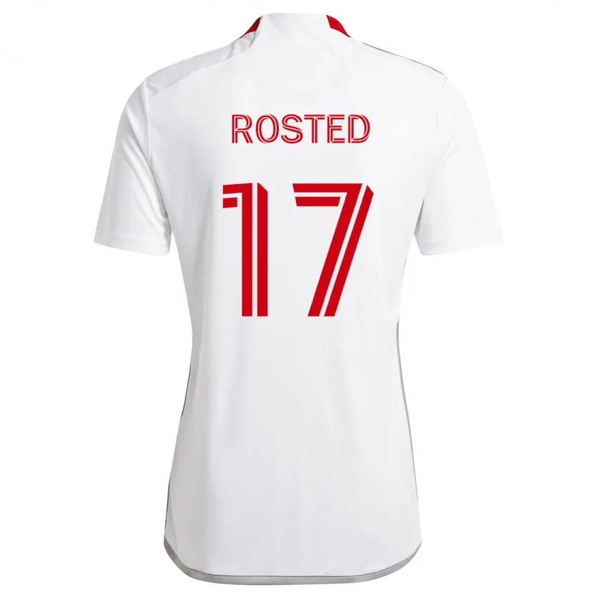 Danxen Heren Sigurd Rosted #17 Wit Rood Uitshirt Uittenue 2024/25 T-Shirt