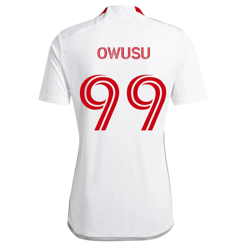 Danxen Heren Prince Osei Owusu #99 Wit Rood Uitshirt Uittenue 2024/25 T-Shirt