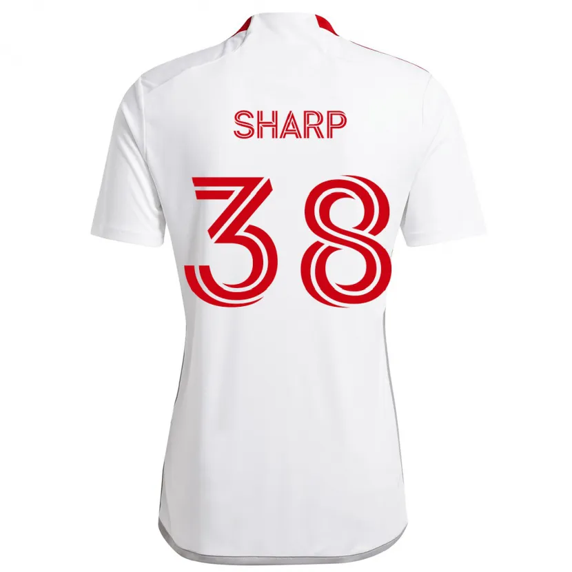 Danxen Heren Charlie Sharp #38 Wit Rood Uitshirt Uittenue 2024/25 T-Shirt