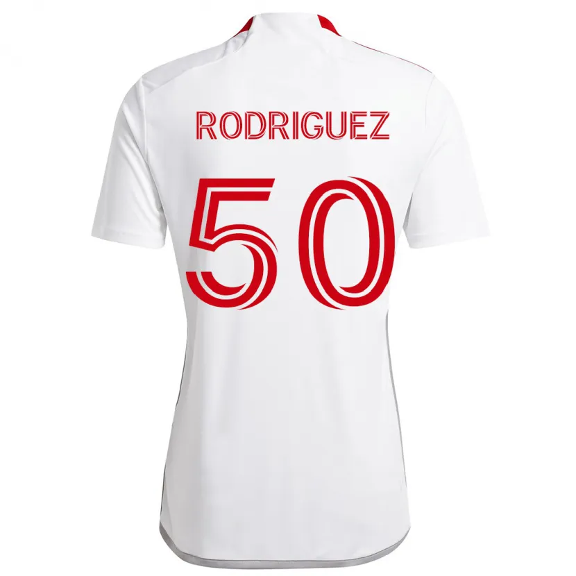 Danxen Heren Abraham Rodriguez #50 Wit Rood Uitshirt Uittenue 2024/25 T-Shirt