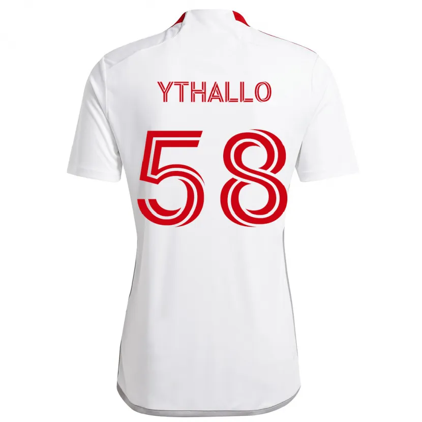 Danxen Heren Ythallo #58 Wit Rood Uitshirt Uittenue 2024/25 T-Shirt