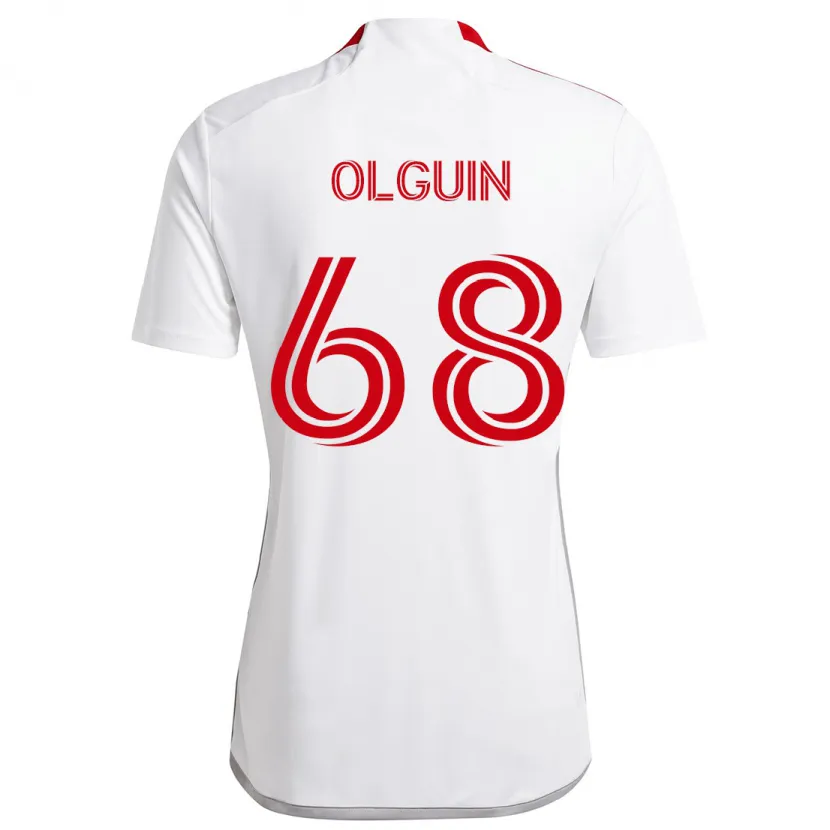 Danxen Heren Lucas Olguin #68 Wit Rood Uitshirt Uittenue 2024/25 T-Shirt