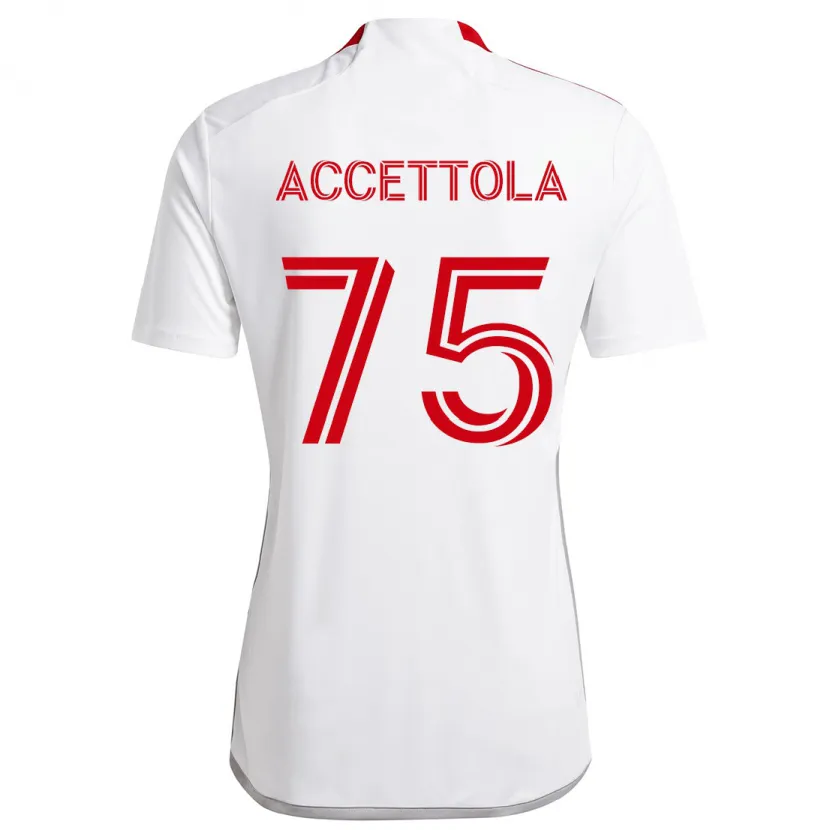 Danxen Heren Luca Accettola #75 Wit Rood Uitshirt Uittenue 2024/25 T-Shirt