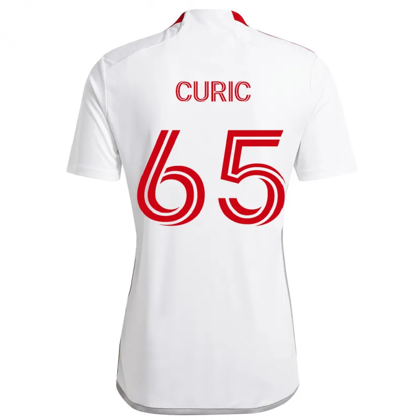 Danxen Heren Antony Curic #65 Wit Rood Uitshirt Uittenue 2024/25 T-Shirt