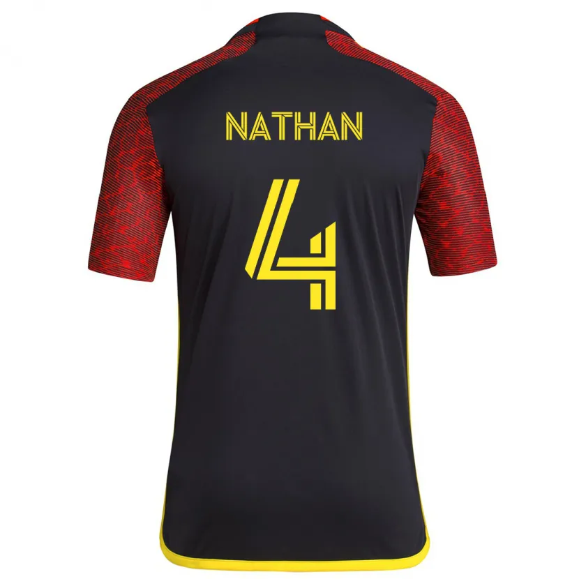 Danxen Heren Nathan #4 Rood Zwart Uitshirt Uittenue 2024/25 T-Shirt