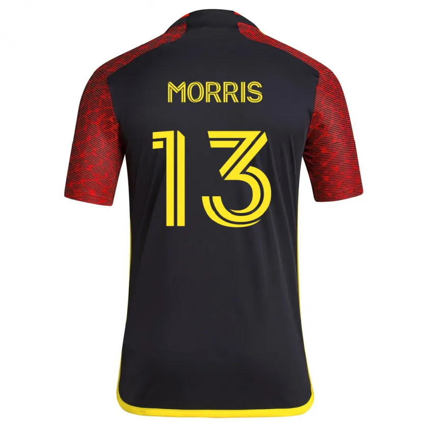 Danxen Heren Jordan Morris #13 Rood Zwart Uitshirt Uittenue 2024/25 T-Shirt