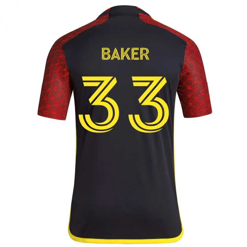 Danxen Heren Cody Baker #33 Rood Zwart Uitshirt Uittenue 2024/25 T-Shirt