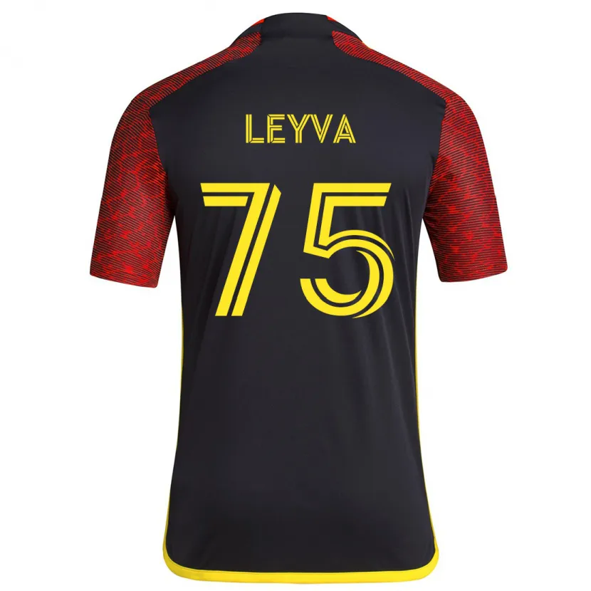 Danxen Heren Danny Leyva #75 Rood Zwart Uitshirt Uittenue 2024/25 T-Shirt