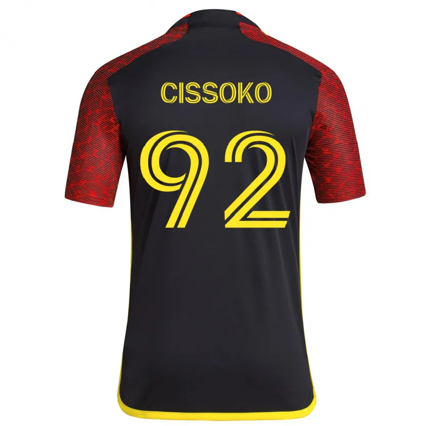 Danxen Heren Abdoulaye Cissoko #92 Rood Zwart Uitshirt Uittenue 2024/25 T-Shirt