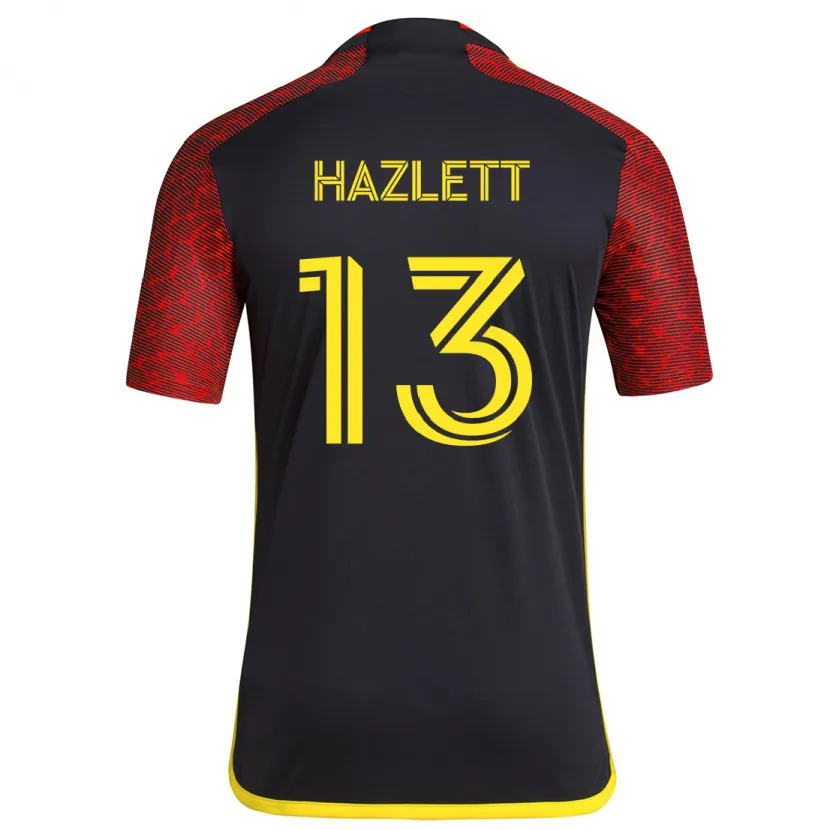 Danxen Heren Kimberly Hazlett #13 Rood Zwart Uitshirt Uittenue 2024/25 T-Shirt