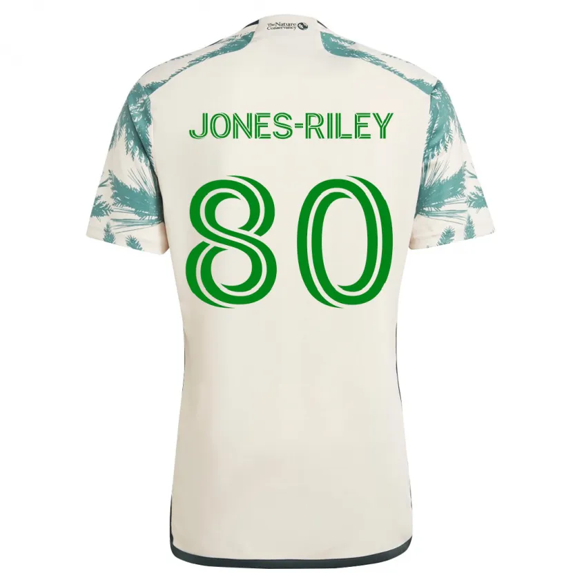 Danxen Heren Jaden Jones-Riley #80 Beigebruin Uitshirt Uittenue 2024/25 T-Shirt