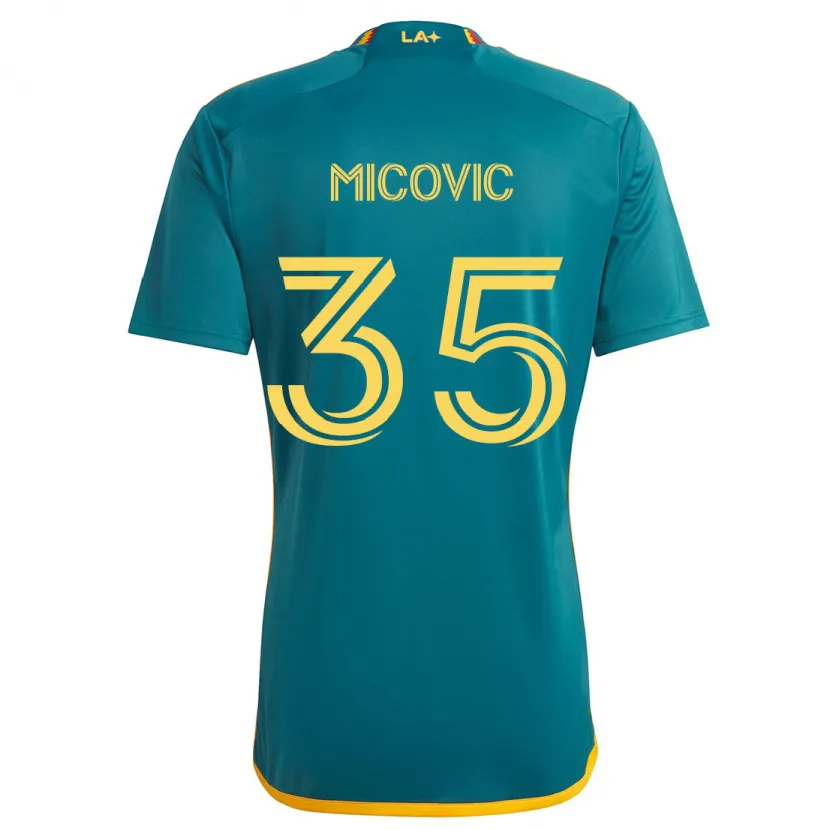 Danxen Heren Novak Micovic #35 Groen Geel Uitshirt Uittenue 2024/25 T-Shirt