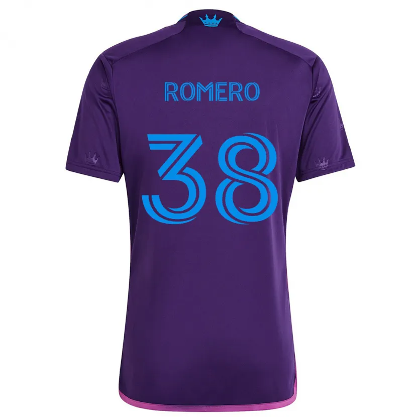 Danxen Heren Brian Romero #38 Paarsblauw Uitshirt Uittenue 2024/25 T-Shirt