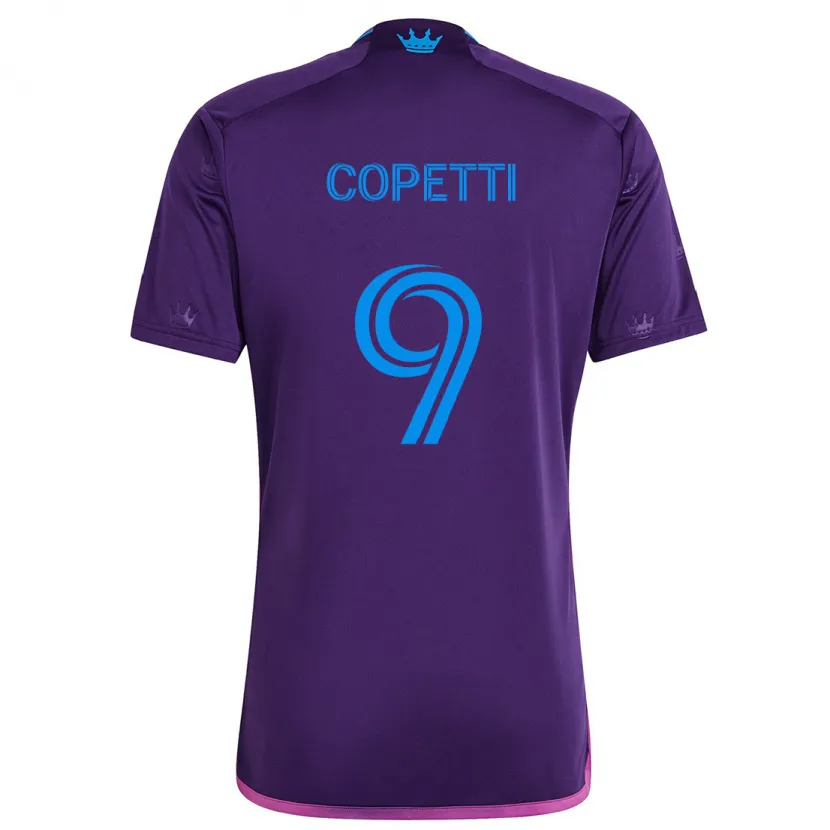 Danxen Heren Enzo Copetti #9 Paarsblauw Uitshirt Uittenue 2024/25 T-Shirt