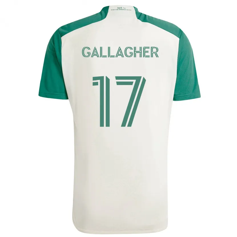 Danxen Heren Jon Gallagher #17 Bruine Kleuren Groen Uitshirt Uittenue 2024/25 T-Shirt