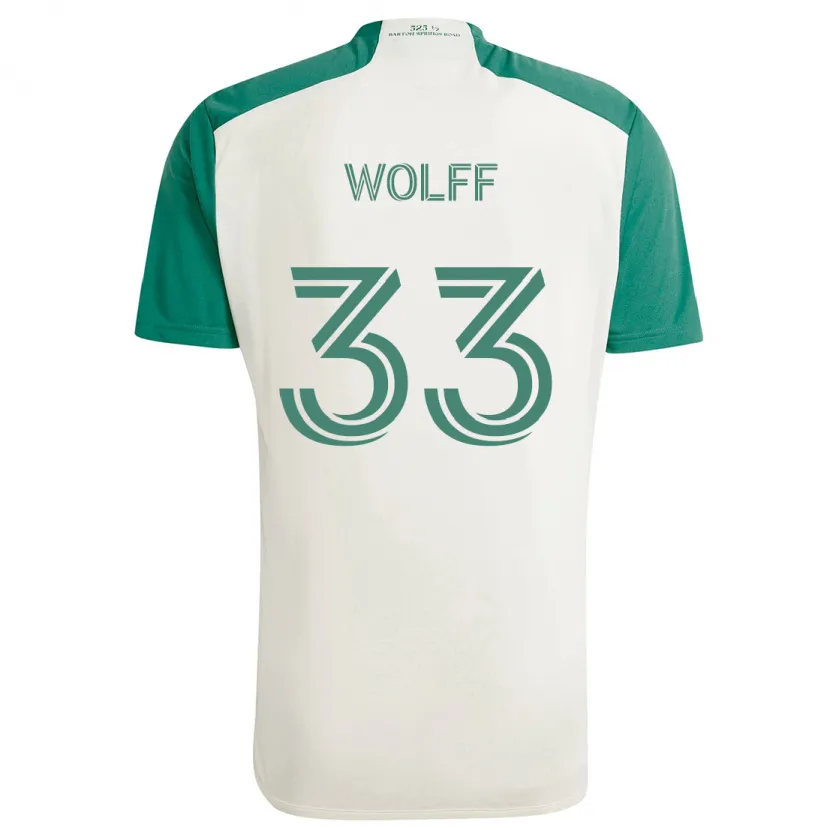 Danxen Heren Owen Wolff #33 Bruine Kleuren Groen Uitshirt Uittenue 2024/25 T-Shirt