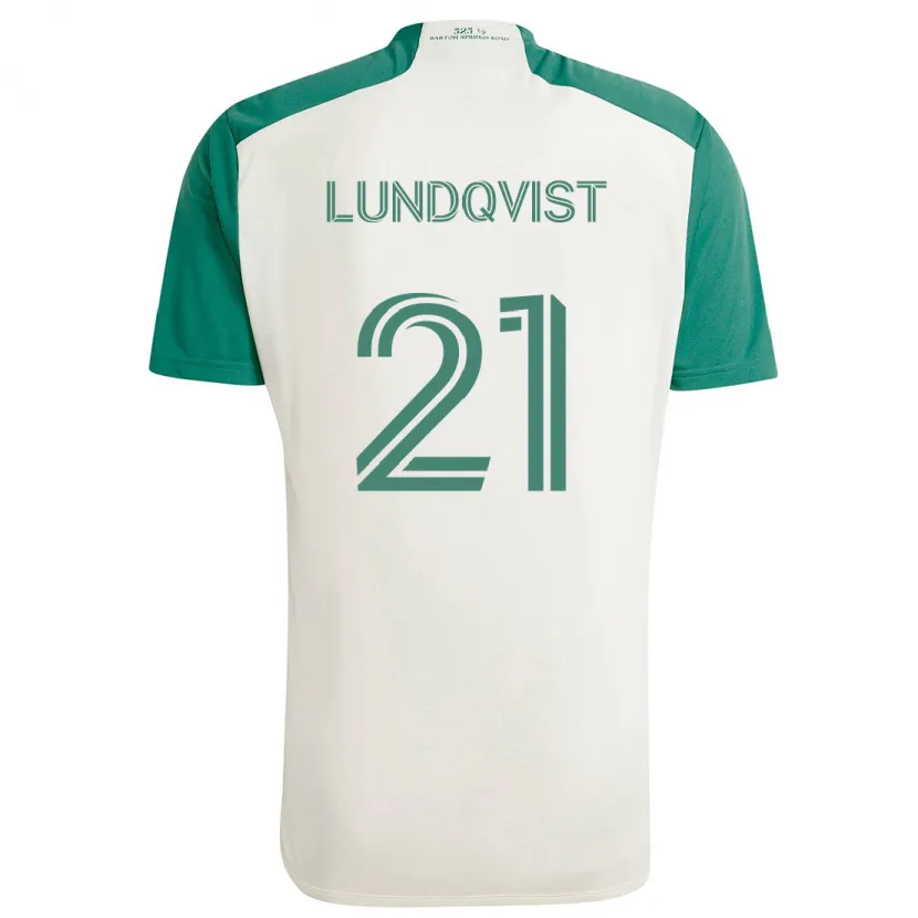 Danxen Heren Adam Lundqvist #21 Bruine Kleuren Groen Uitshirt Uittenue 2024/25 T-Shirt