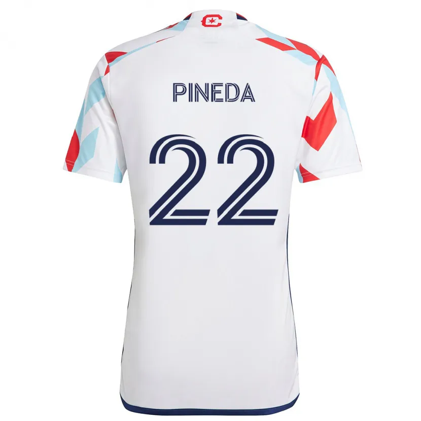 Danxen Heren Mauricio Pineda #22 Wit Rood Blauw Uitshirt Uittenue 2024/25 T-Shirt