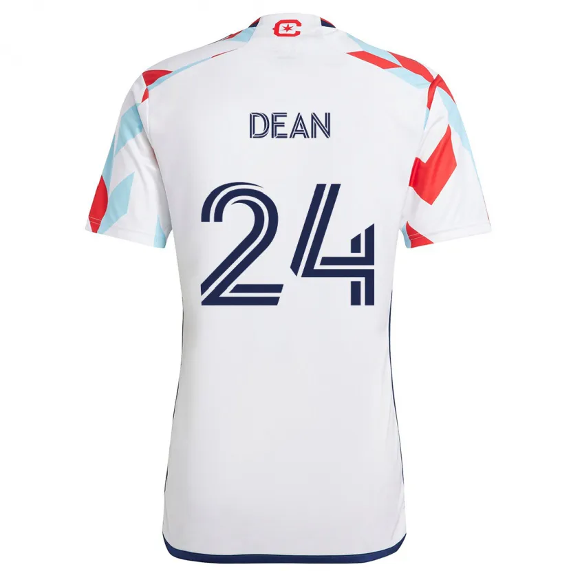 Danxen Heren Jonathan Dean #24 Wit Rood Blauw Uitshirt Uittenue 2024/25 T-Shirt