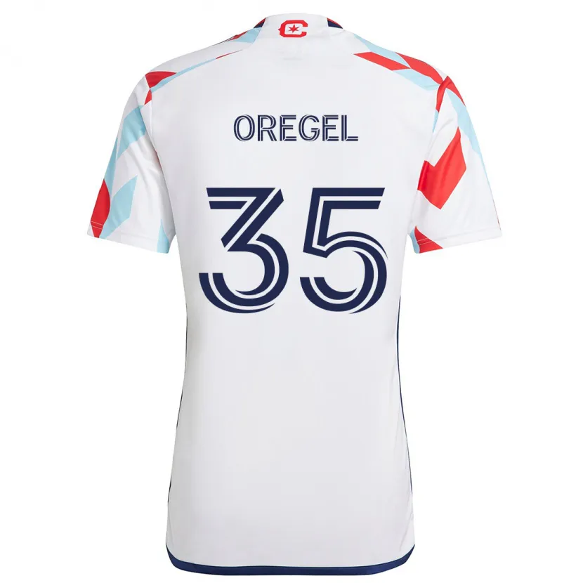 Danxen Heren Sergio Oregel #35 Wit Rood Blauw Uitshirt Uittenue 2024/25 T-Shirt