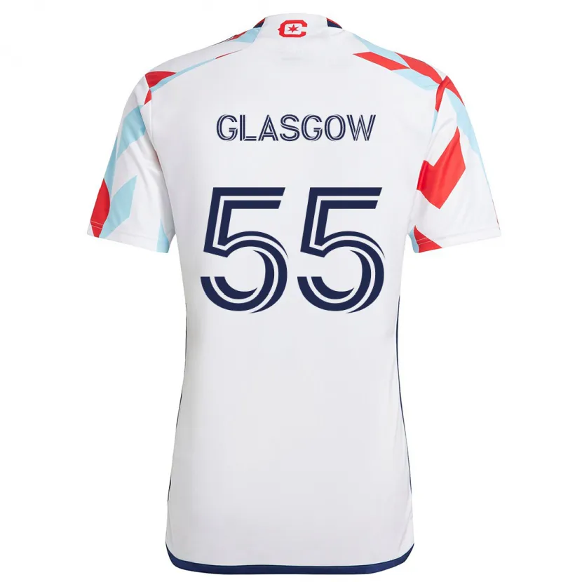 Danxen Heren Omari Glasgow #55 Wit Rood Blauw Uitshirt Uittenue 2024/25 T-Shirt