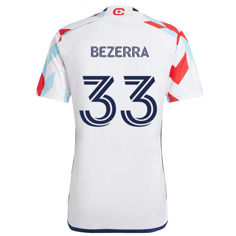 Danxen Heren Victor Bezerra #33 Wit Rood Blauw Uitshirt Uittenue 2024/25 T-Shirt