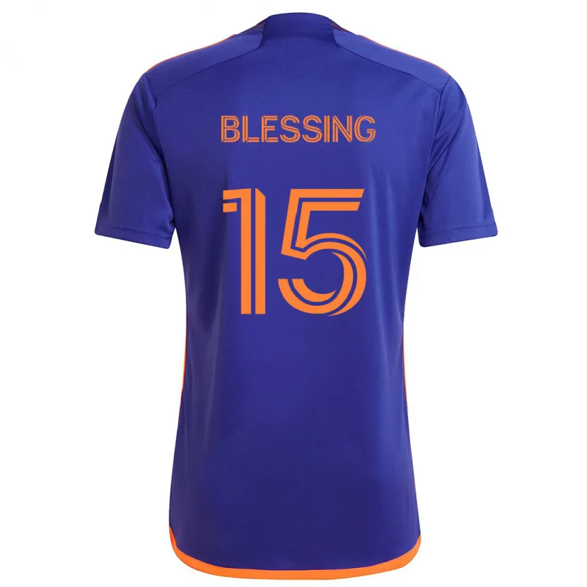 Danxen Heren Latif Blessing #15 Paars Oranje Uitshirt Uittenue 2024/25 T-Shirt