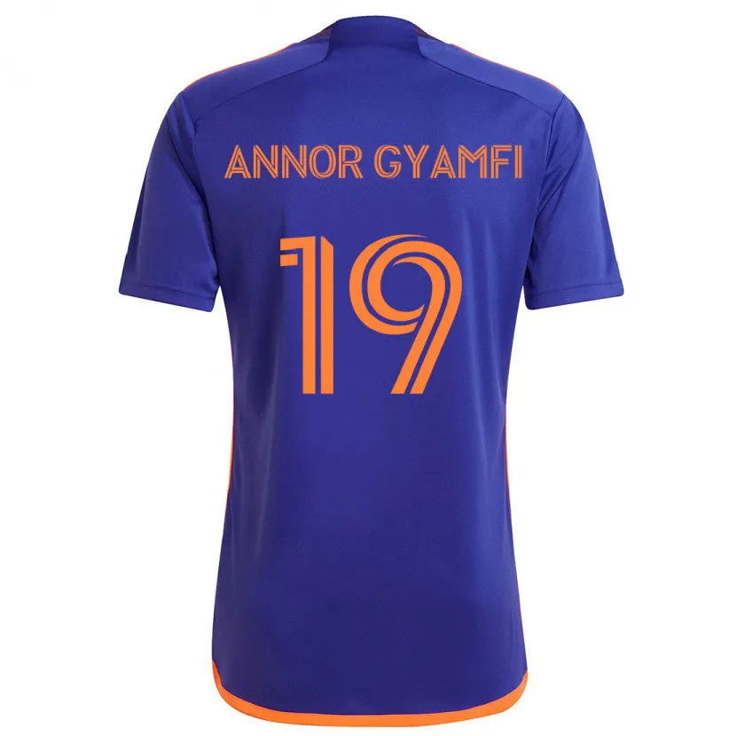 Danxen Heren Stephen Annor Gyamfi #19 Paars Oranje Uitshirt Uittenue 2024/25 T-Shirt