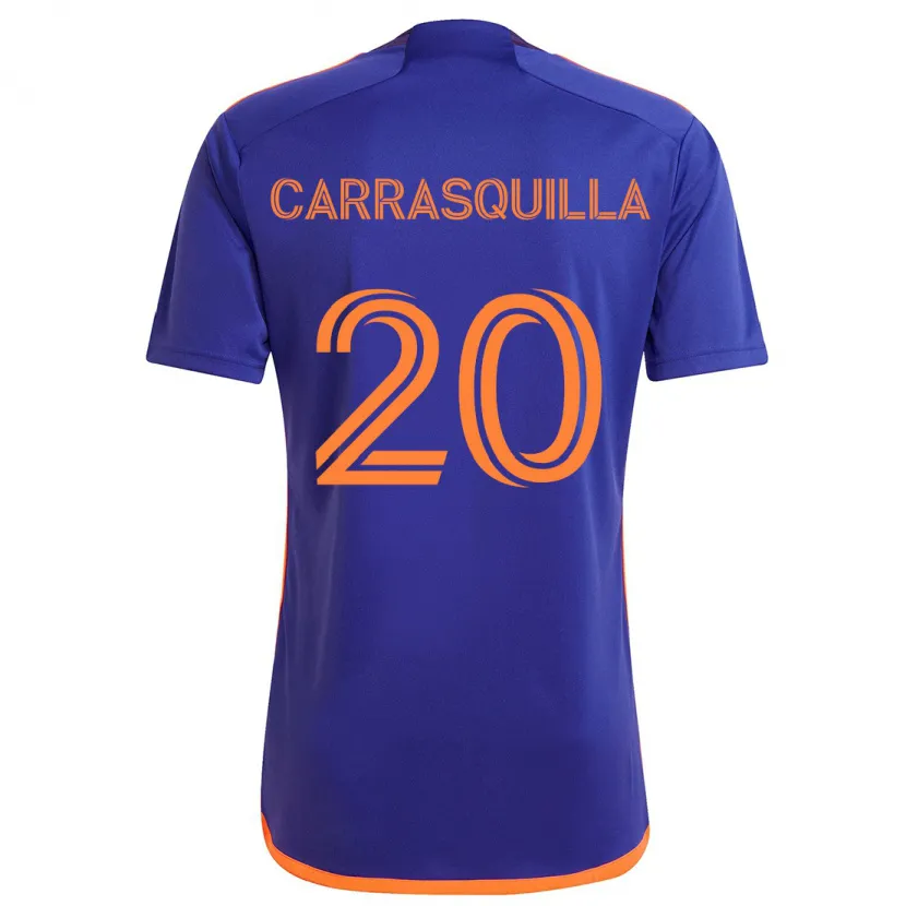 Danxen Heren Adalberto Carrasquilla #20 Paars Oranje Uitshirt Uittenue 2024/25 T-Shirt