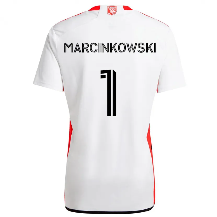 Danxen Heren Jt Marcinkowski #1 Wit Rood Uitshirt Uittenue 2024/25 T-Shirt