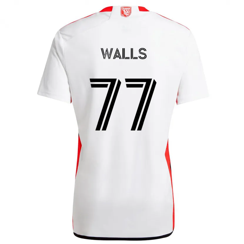 Danxen Heren Casey Walls #77 Wit Rood Uitshirt Uittenue 2024/25 T-Shirt