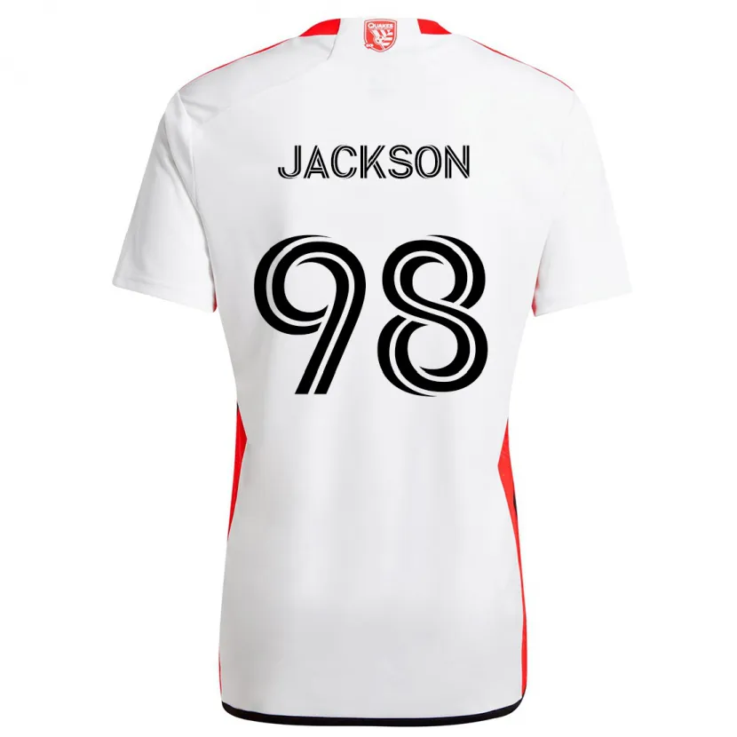 Danxen Heren Jacob Jackson #98 Wit Rood Uitshirt Uittenue 2024/25 T-Shirt