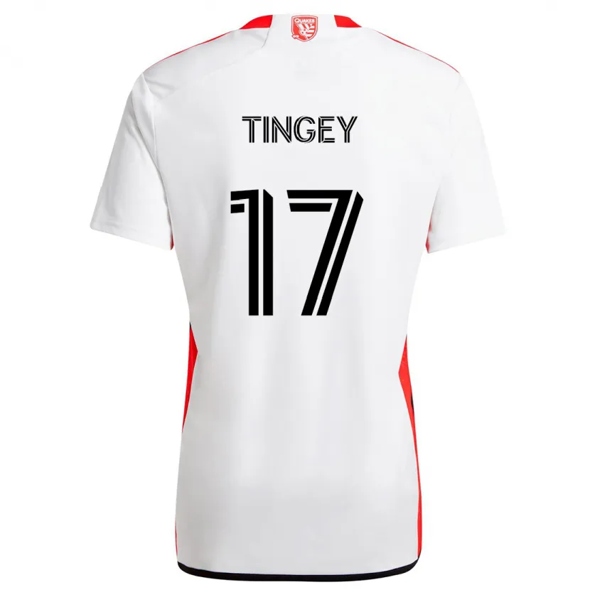 Danxen Heren Keegan Tingey #17 Wit Rood Uitshirt Uittenue 2024/25 T-Shirt