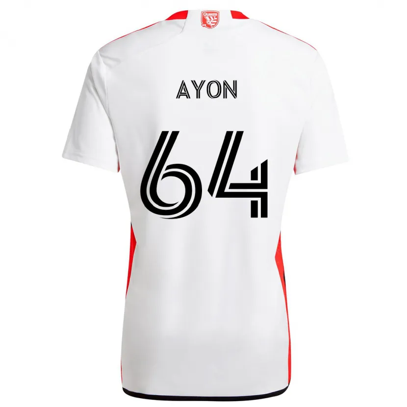 Danxen Heren Jerry Ayon #64 Wit Rood Uitshirt Uittenue 2024/25 T-Shirt