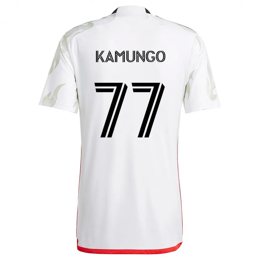 Danxen Heren Bernard Kamungo #77 Wit Rood Zwart Uitshirt Uittenue 2024/25 T-Shirt