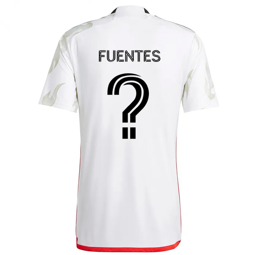 Danxen Heren Josue Fuentes #0 Wit Rood Zwart Uitshirt Uittenue 2024/25 T-Shirt