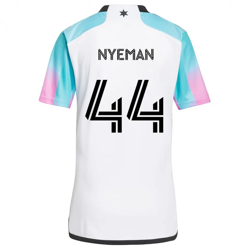 Danxen Heren Moses Nyeman #44 Wit Blauw Zwart Uitshirt Uittenue 2024/25 T-Shirt