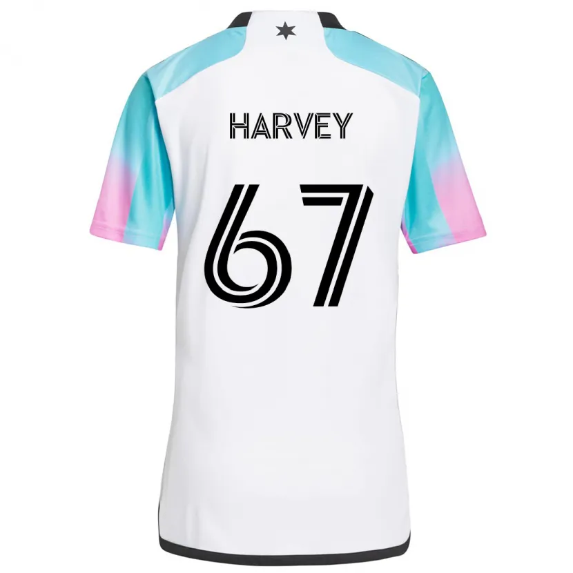 Danxen Heren Carlos Harvey #67 Wit Blauw Zwart Uitshirt Uittenue 2024/25 T-Shirt