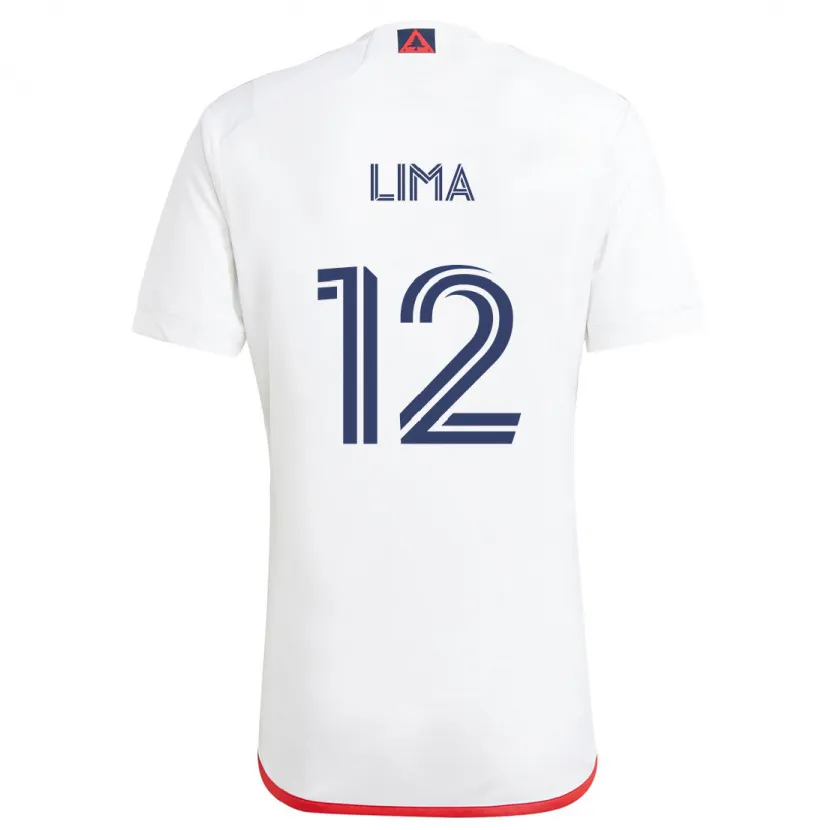 Danxen Heren Nick Lima #12 Wit Rood Uitshirt Uittenue 2024/25 T-Shirt