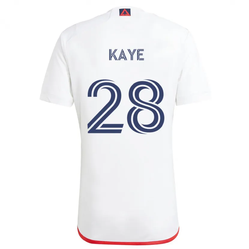 Danxen Heren Mark-Anthony Kaye #28 Wit Rood Uitshirt Uittenue 2024/25 T-Shirt