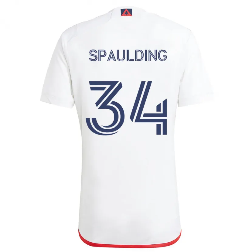 Danxen Heren Ryan Spaulding #34 Wit Rood Uitshirt Uittenue 2024/25 T-Shirt