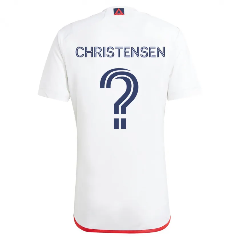 Danxen Heren Kevin Christensen #0 Wit Rood Uitshirt Uittenue 2024/25 T-Shirt