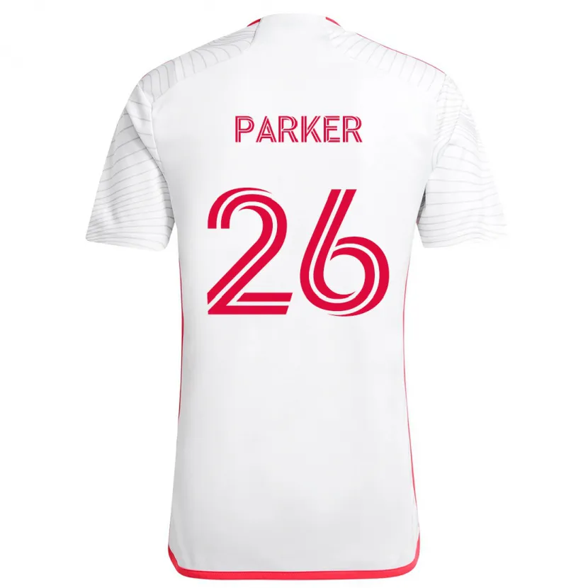 Danxen Heren Tim Parker #26 Wit Rood Uitshirt Uittenue 2024/25 T-Shirt