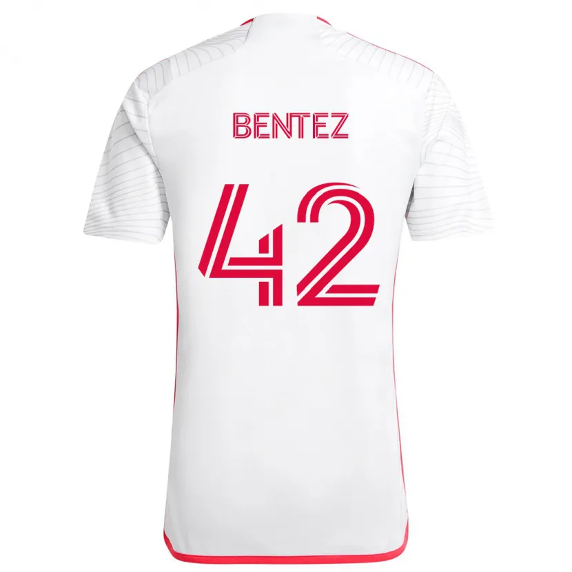 Danxen Heren Óscar Benítez #42 Wit Rood Uitshirt Uittenue 2024/25 T-Shirt