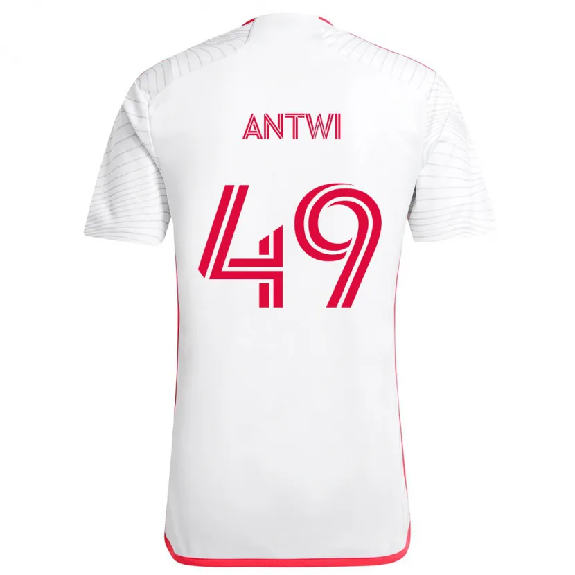 Danxen Heren Seth Antwi #49 Wit Rood Uitshirt Uittenue 2024/25 T-Shirt