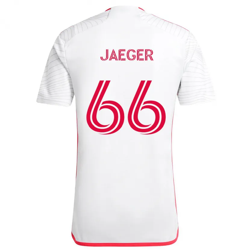 Danxen Heren Kai Jaeger #66 Wit Rood Uitshirt Uittenue 2024/25 T-Shirt