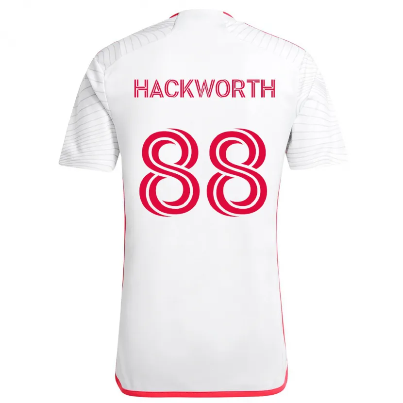 Danxen Heren Larsen Hackworth #88 Wit Rood Uitshirt Uittenue 2024/25 T-Shirt