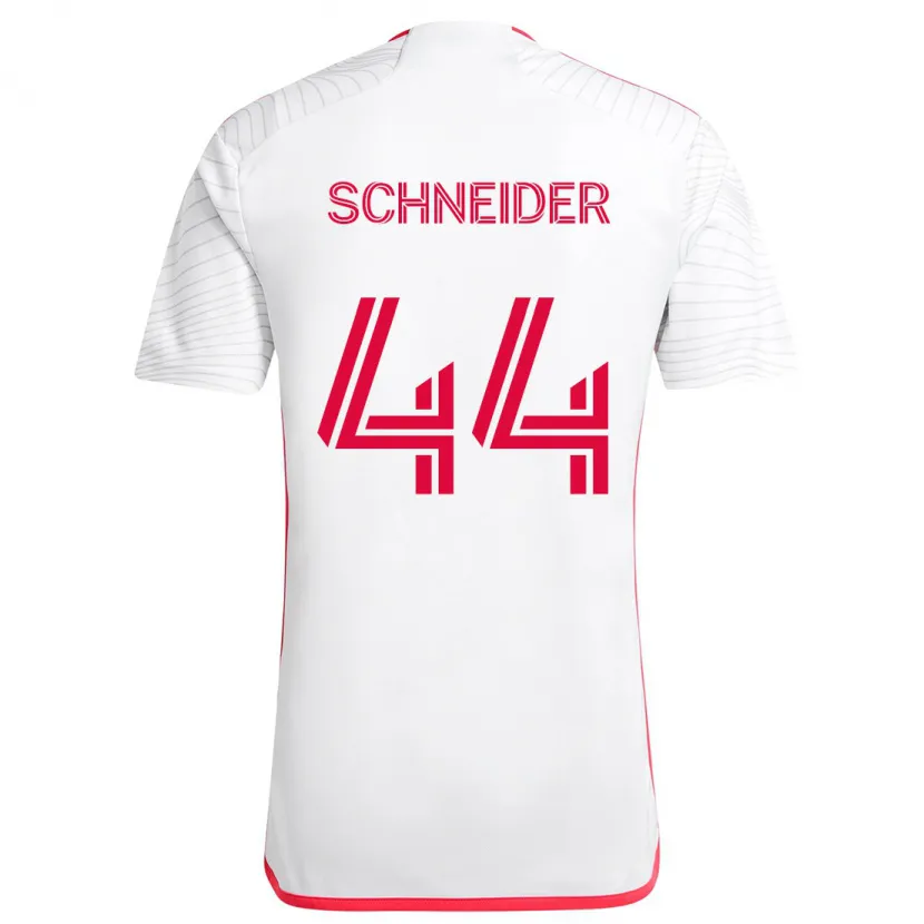 Danxen Heren Max Schneider #44 Wit Rood Uitshirt Uittenue 2024/25 T-Shirt