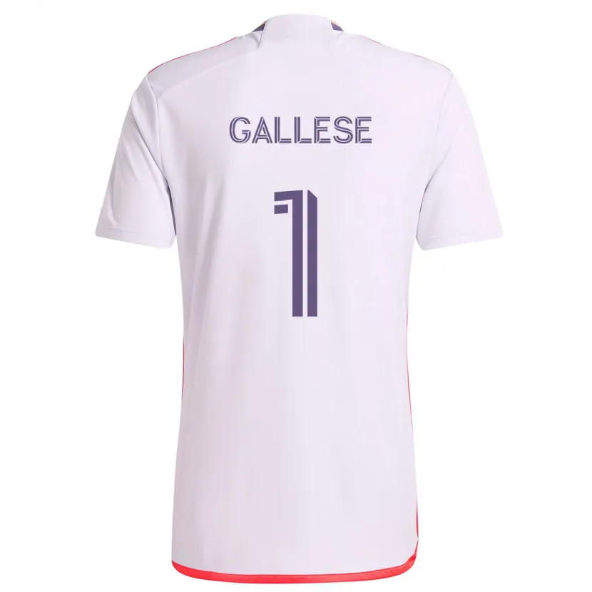 Danxen Heren Pedro Gallese #1 Wit Rood Paars Uitshirt Uittenue 2024/25 T-Shirt